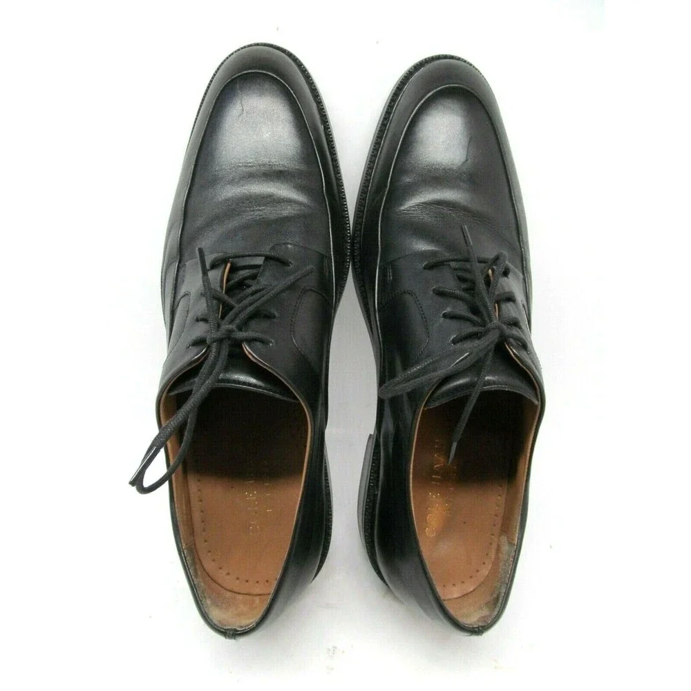 Cole Haan Grand Os Warren Black Leather Apron Toe Derbys Mens  Size US 8 M